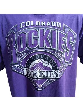 Colorado Rockies Vintage  XL T-shirt 1998 Logo 7 1990's MLB Baseball